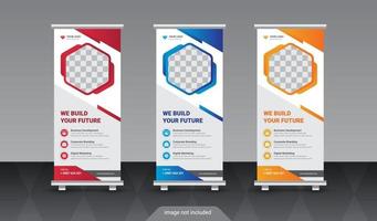 Modern Advertising Trend Business Roll Up Banner Stand Poster design vector