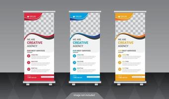 Modern business roll up banner design template vector