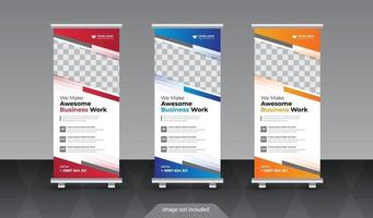 Abstract business standee roll up banner design vector