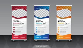 Design of vector white roll-up banners