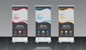 Roll up banner set design template design vector