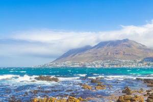 Rocky coastal landscape at False Bay, Cape Town, South Africa photo