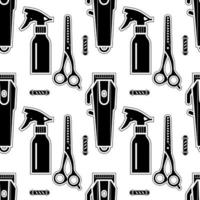 barber set seamless pattern clipper scissors vector