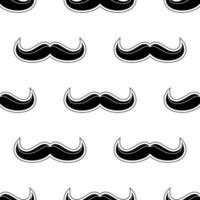 mustache seamless black and white background vector