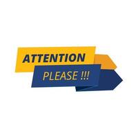 Attention badges important messages notice banners announcement vector