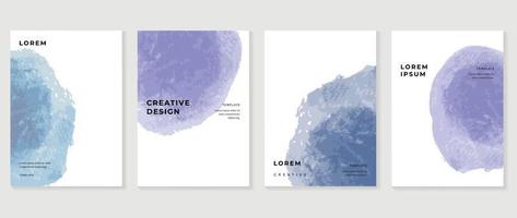 Modern cover vector template with watercolor and Geometric shape.