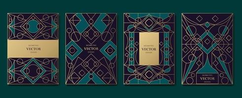 Luxury Invitation card design with art deco pattern background Vector