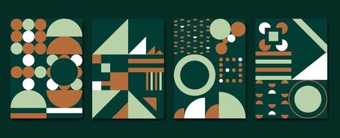 Modern cover vector template with watercolor and Geometric shape.