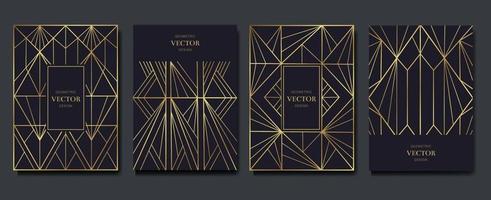 Luxury Invitation card design with art deco pattern background Vector