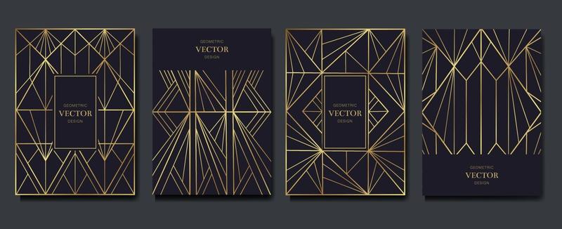 Luxury Invitation card design with art deco pattern background Vector