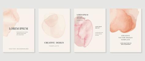 Modern cover vector template with watercolor and Geometric shape.