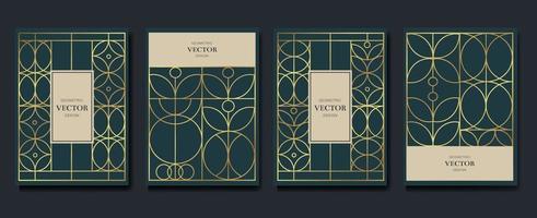 Luxury Invitation card design with art deco pattern background Vector