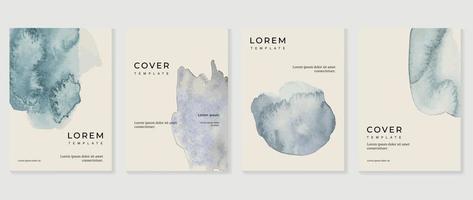 Modern cover vector template with watercolor and Geometric shape.