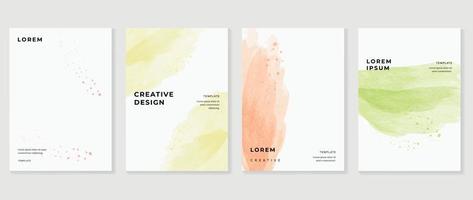 Modern cover vector template with watercolor and Geometric shape.