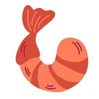 Shrimp. Peeled shrimp. Shrimp meat. vector