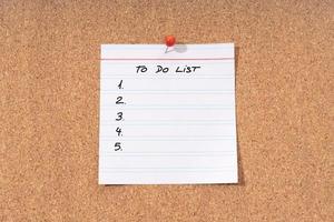 To do list note on a cork board Mock up photo