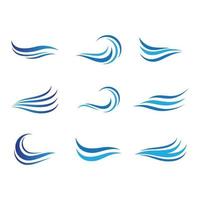 Water wave logo images vector