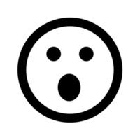 Cartoon surprised smile face emoticon icon in flat style vector