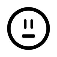 Cartoon sad smile face emoticon icon in flat style vector