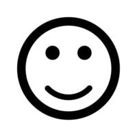 Cartoon happy smile face emoticon icon in flat style vector