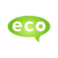 Eco green cloud speech bubble icon vector