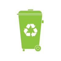 Eco recycle sign on trashcan vector