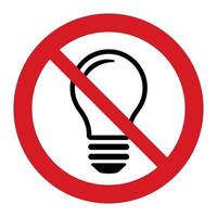 Disabled light bulb or no idea and no inspiration simple icon vector