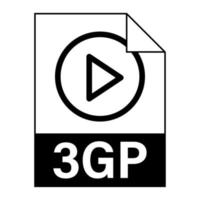 diseño plano moderno del icono de archivo 3gp para web vector