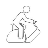 Man on the simulator icon People in motion active lifestyle sign vector