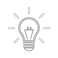 bombilla de luz o idea e inspiración simple icono vector