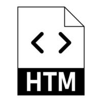 Modern flat design of HTM file icon for web vector