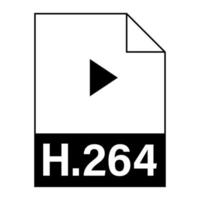 Modern flat design of H.264 file icon for web vector