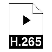 Modern flat design of H.265 file icon for web vector