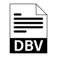 diseño plano moderno del icono de archivo dbv para web vector