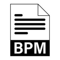 diseño plano moderno del icono de archivo bpm para web vector