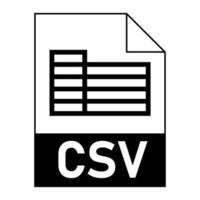 diseño plano moderno del icono de archivo csv para web vector