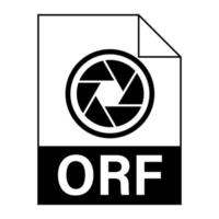 diseño plano moderno del icono de archivo orf para web vector