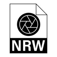 diseño plano moderno del icono de archivo nrw para web vector