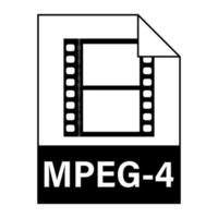 diseño plano moderno del icono de archivo de ilustración mpeg-4 para web vector