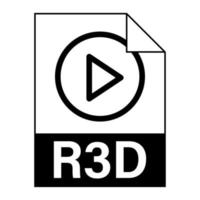 Modern flat design of R3D file icon for web vector