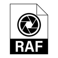 diseño plano moderno del icono de archivo raf para web vector