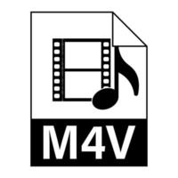 diseño plano moderno del icono de archivo de ilustración m4v para web vector