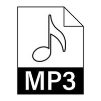 diseño plano moderno del icono de archivo mp3 para web vector