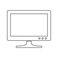 Ilustración simple del icono del componente de la computadora personal del monitor vector