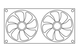 Ilustración simple de ventilador o sistema de enfriamiento. vector