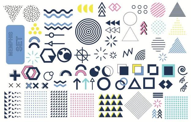 Memphis design elements set.
