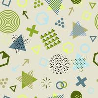 Memphis style abstract seamless pattern with simple geometric shapes. vector