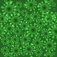 Green coronavirus cell shapes  seamless pattern vector