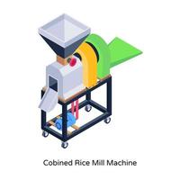 máquina de molino de arroz combinada vector
