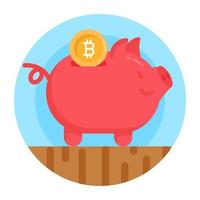 Bitcoin  Piggy Bank vector